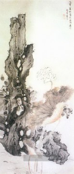  blumen galerie - Blume und Fels alte China Tinte